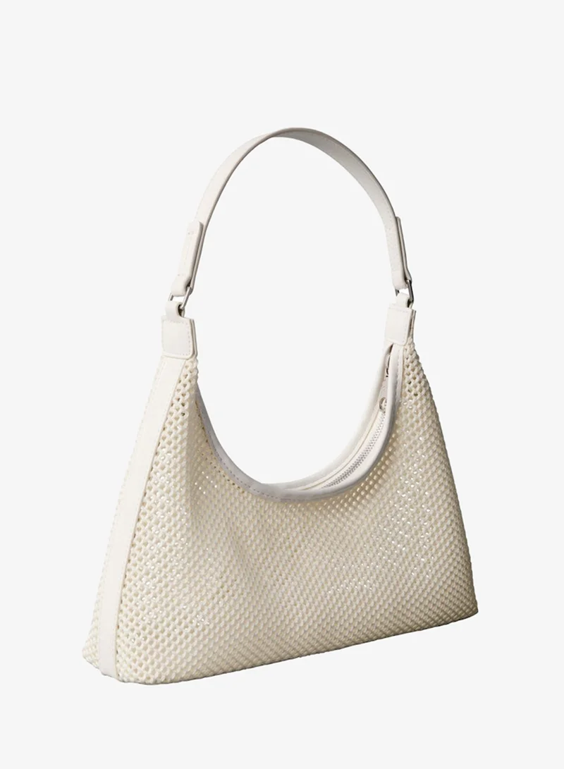 CALVIN KLEIN  Emblem Logo Mesh Shoulder Bag for Women | Best Price UAE
